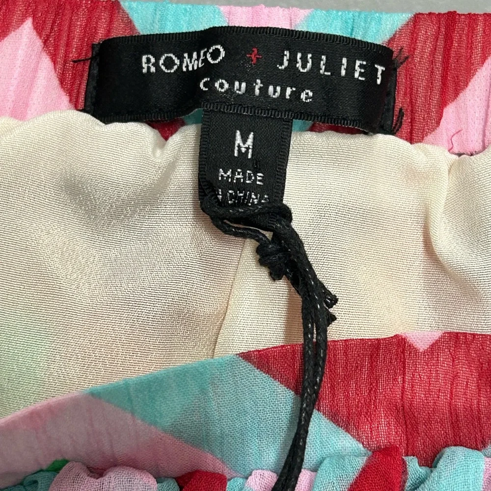 Romeo +‎ Juliet NWT Women’s Couture Multicolor Chevron Pleated Midi Skirt  Sz M